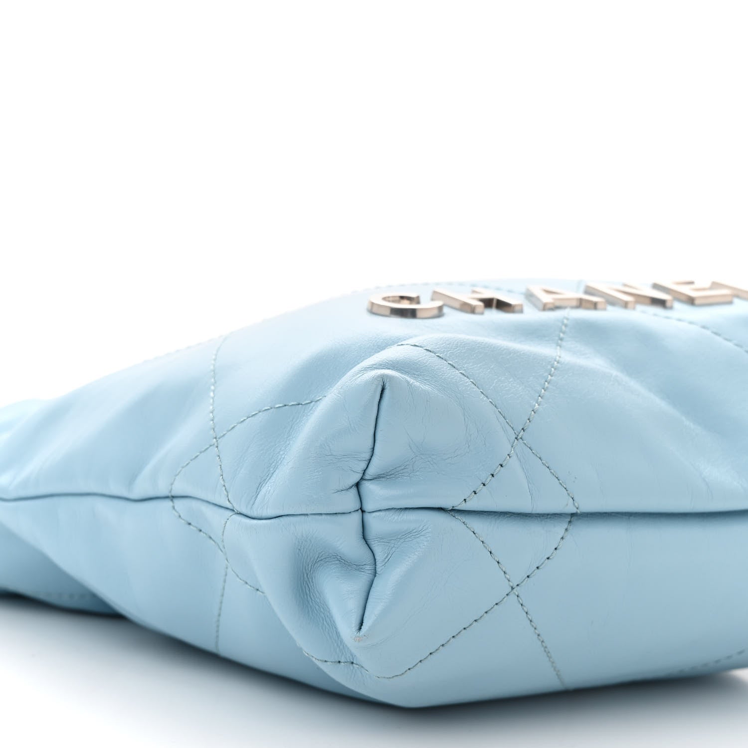 Chanel Shiny Calfskin Quilted Mini Chanel 22 Light Blue 9 of 10