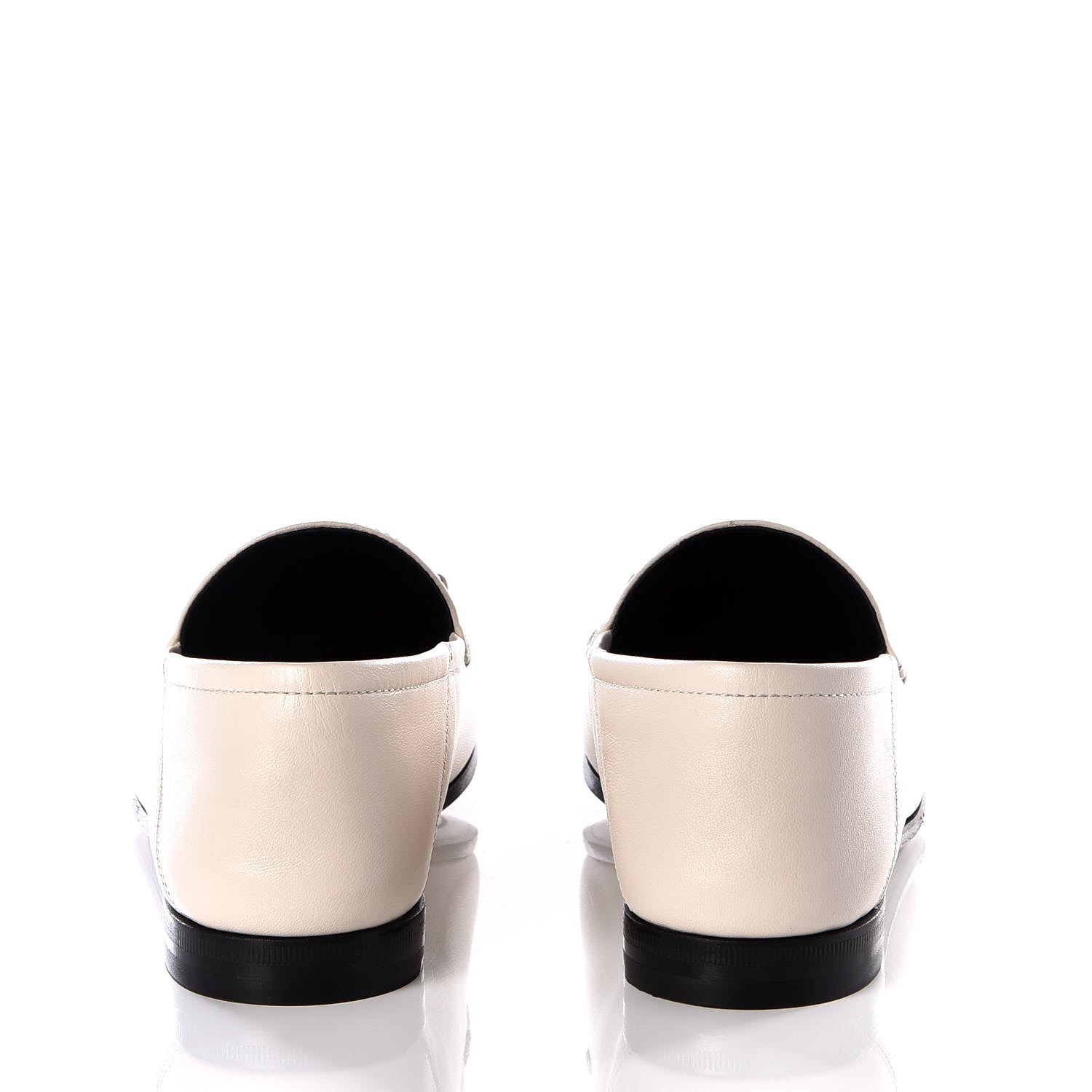 Gucci Lambskin Womens Brixton Horsebit Loafers 37 Mystic White 7 of 11
