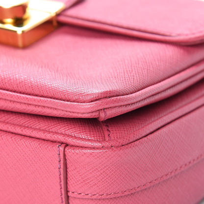 Prada Saffiano Lux Crossbody Peonia 10 of 12