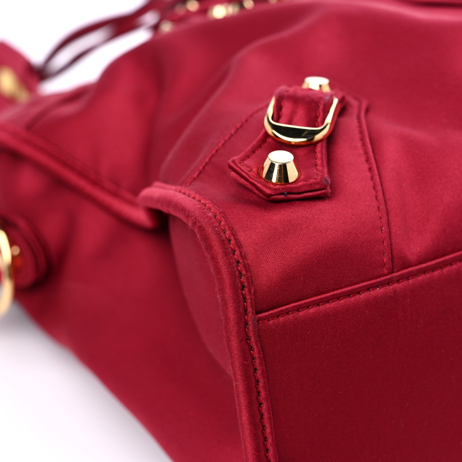 Balenciaga Satin Classic Gold Hardware City Red 8 of 13