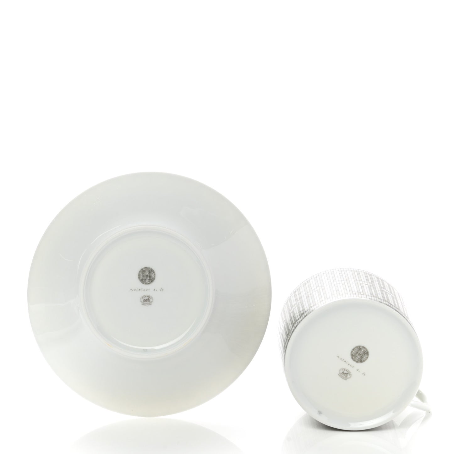 Porcelain Mosaique Au 24 Breakfast Cup And Saucer Set Of 2 Platine