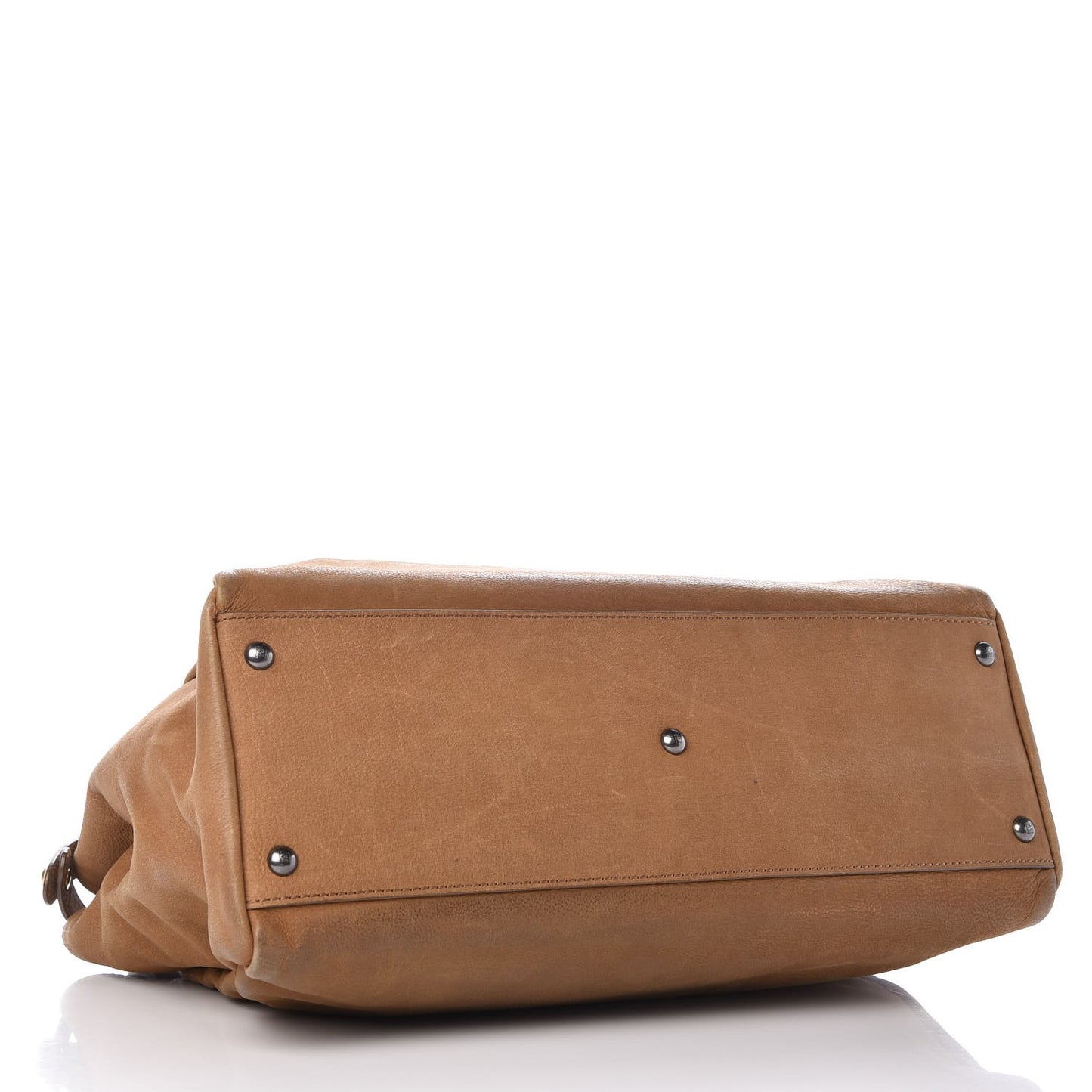 Nubuck Ayers Large Peekaboo Iconic Satchel Tan