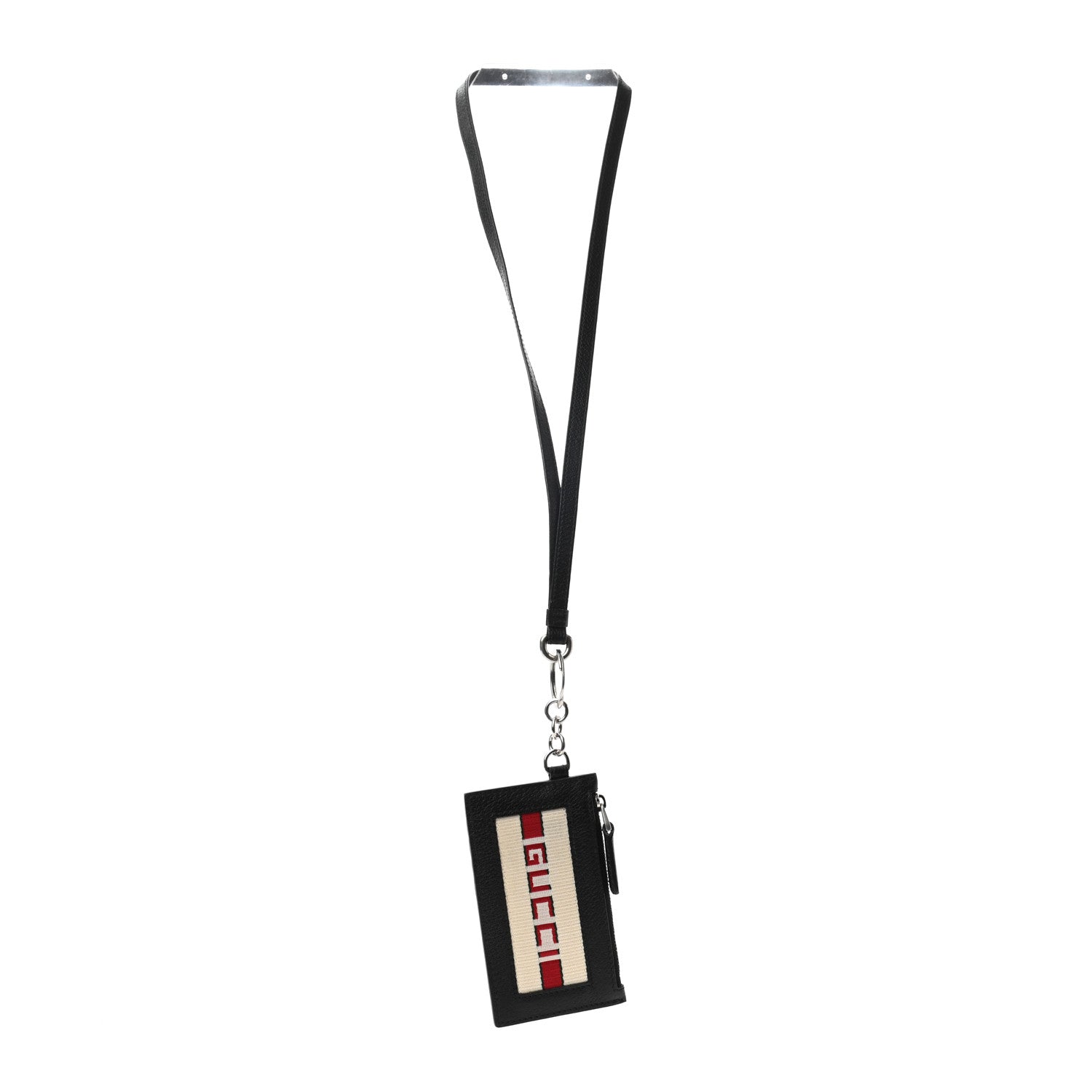 Gucci Calfskin Logo Lanyard Card Case Black 1 of 6