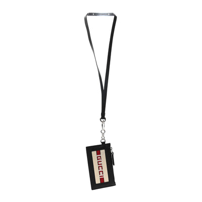Gucci Calfskin Logo Lanyard Card Case Black 1 of 6