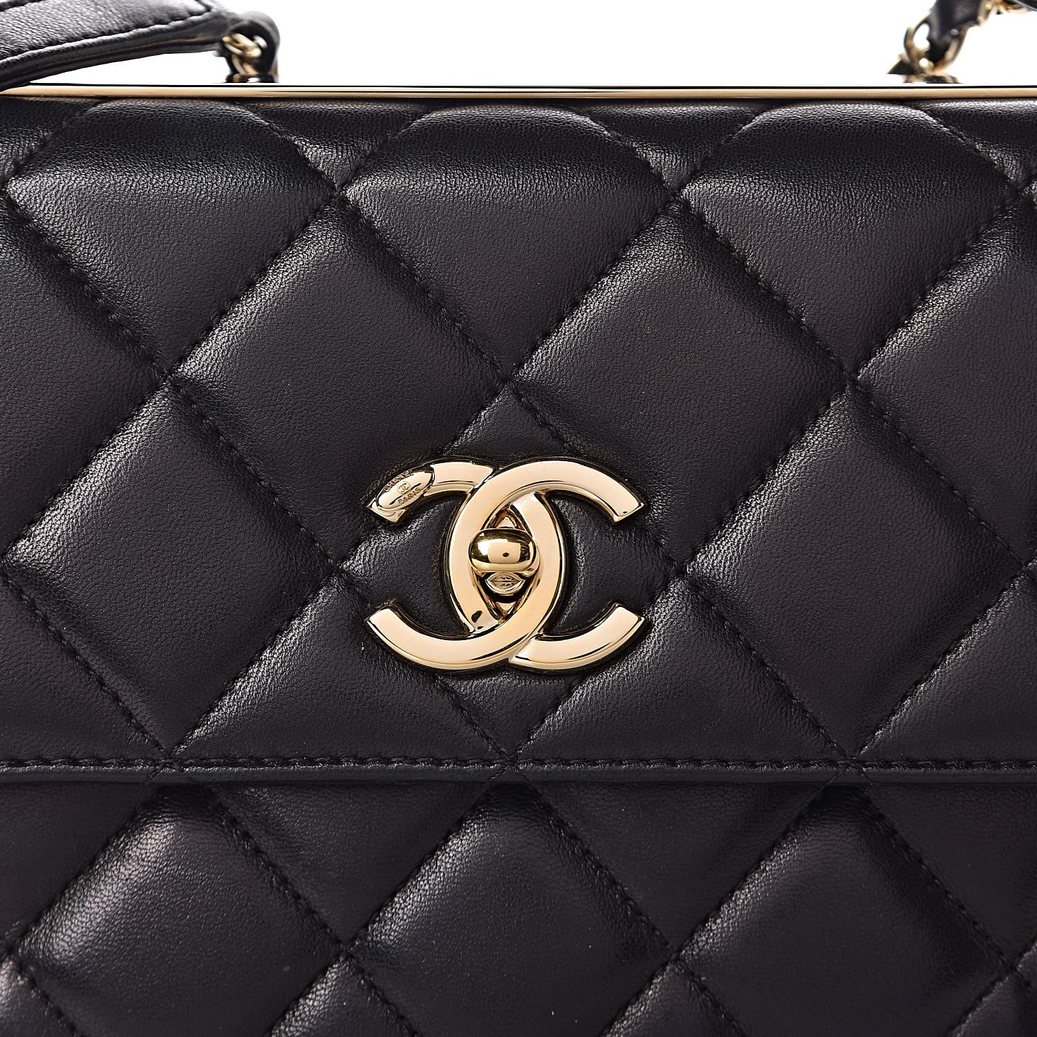 Chanel Lambskin Quilted Medium Trendy CC Flap Black 12 of 13