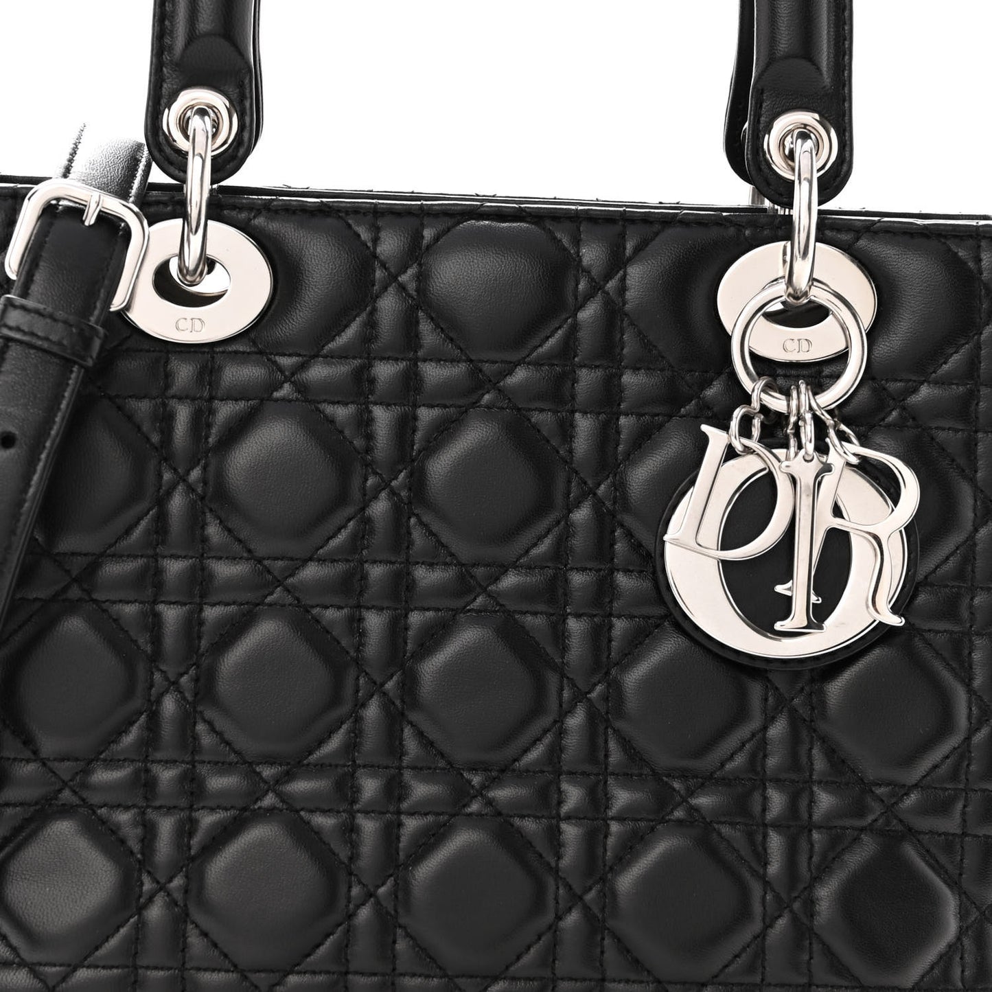Lambskin Cannage Medium Lady Dior Black