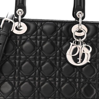 Christian Dior Lambskin Cannage Medium Lady Dior Black 6 of 8