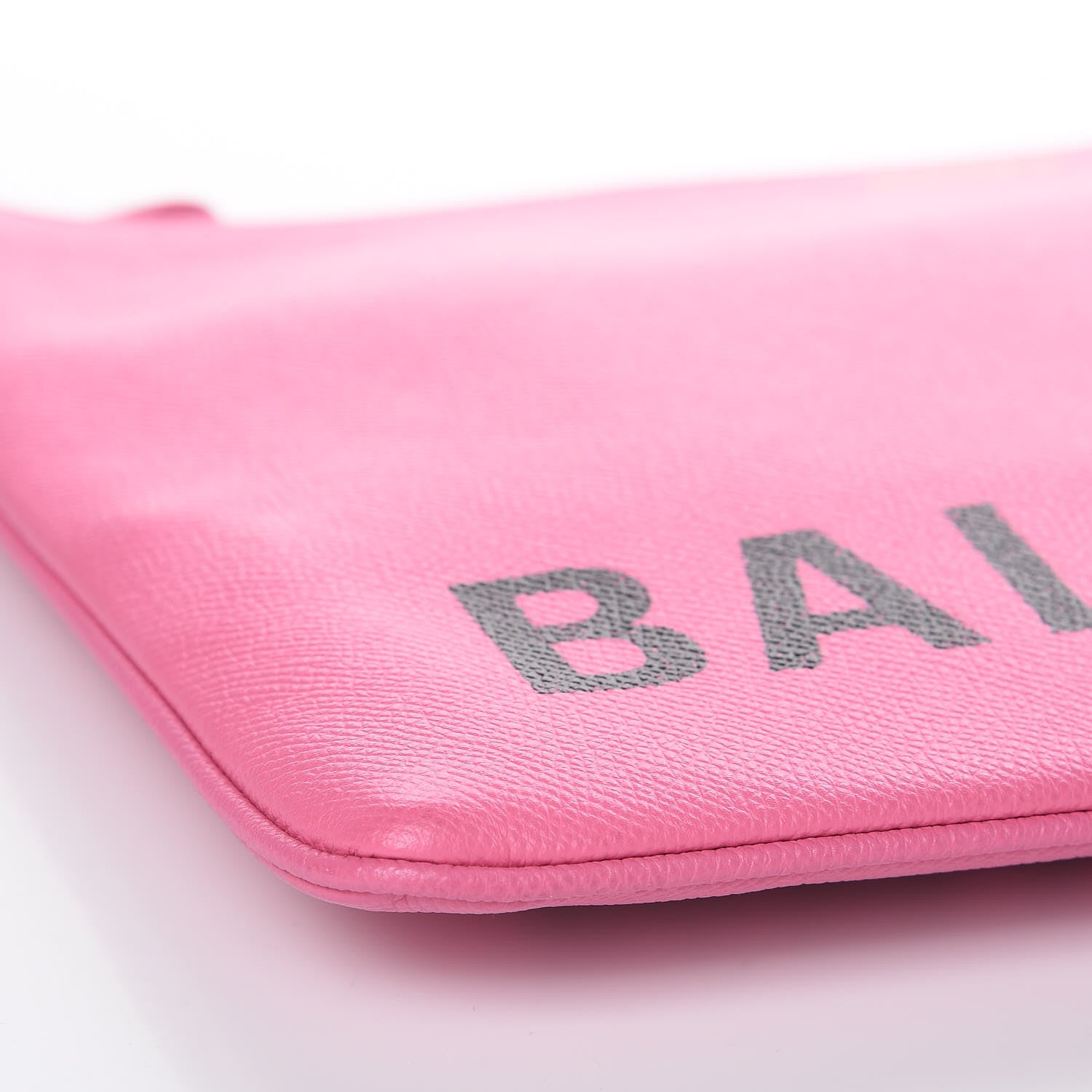 Balenciaga Signature Grained Calfskin Large Ville Zip Pouch Rose Bubblegum Black 9 of 10