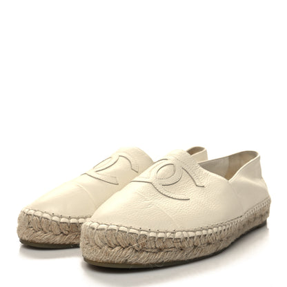 Chanel Lambskin CC Espadrilles 39 White 3 of 9