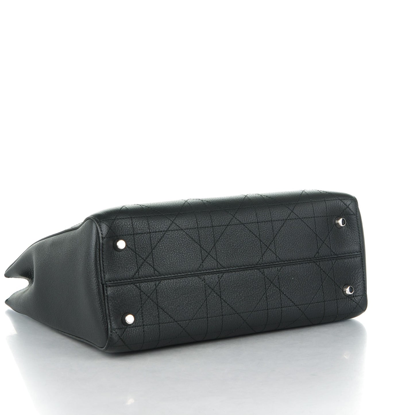 Grained Calfskin Cannage Medium Ultradior Tote Black