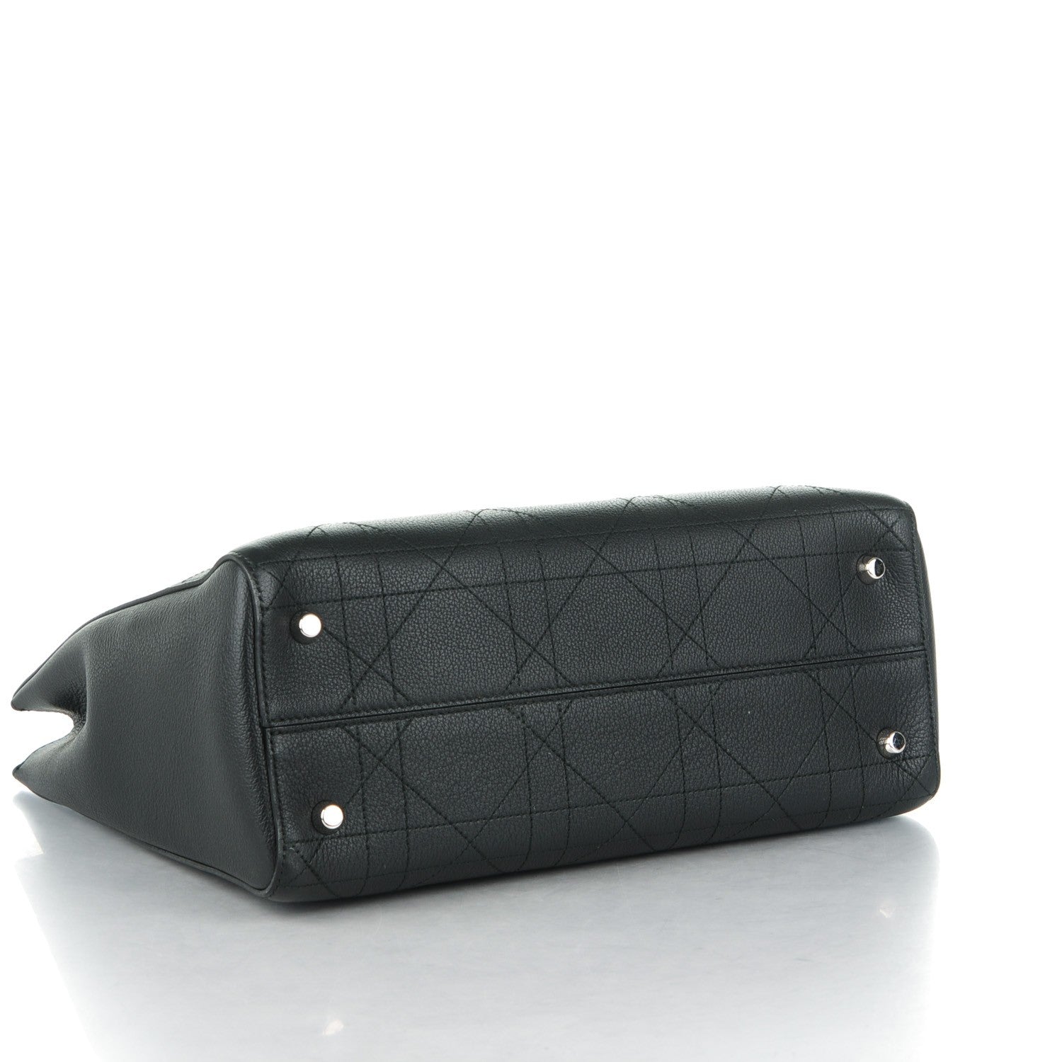 Christian Dior Grained Calfskin Cannage Medium Ultradior Tote Black 4 of 7