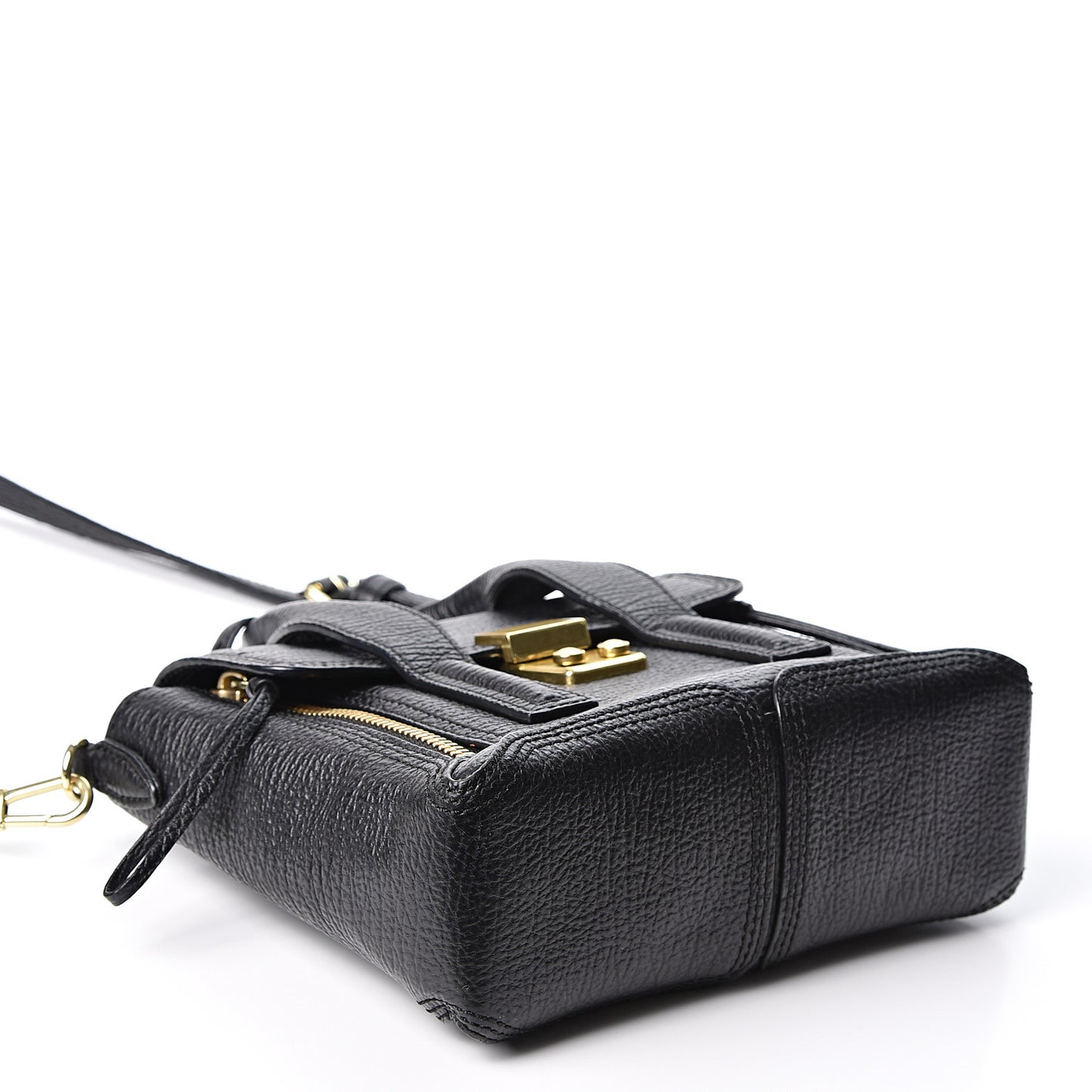 3.1 Textured Calfskin Mini Pashli Satchel Black