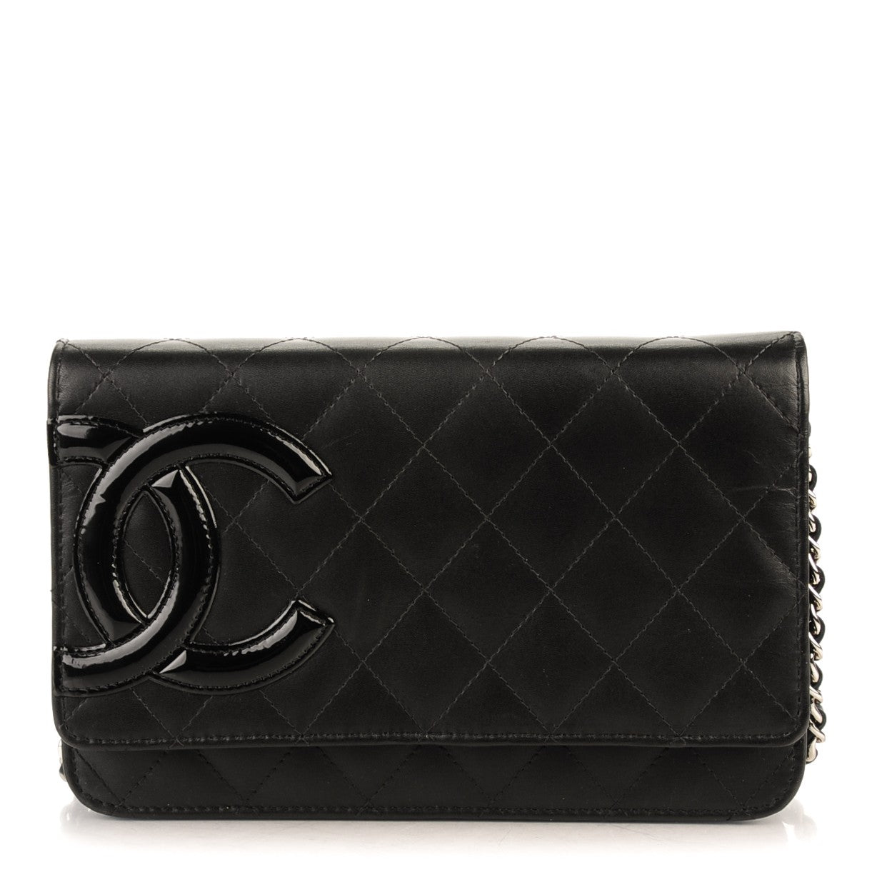 Chanel Calfskin Quilted Cambon Wallet On Chain WOC Black 1 of 8
