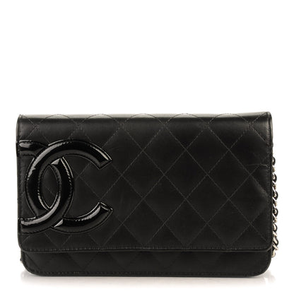 Chanel Calfskin Quilted Cambon Wallet On Chain WOC Black 1 of 8