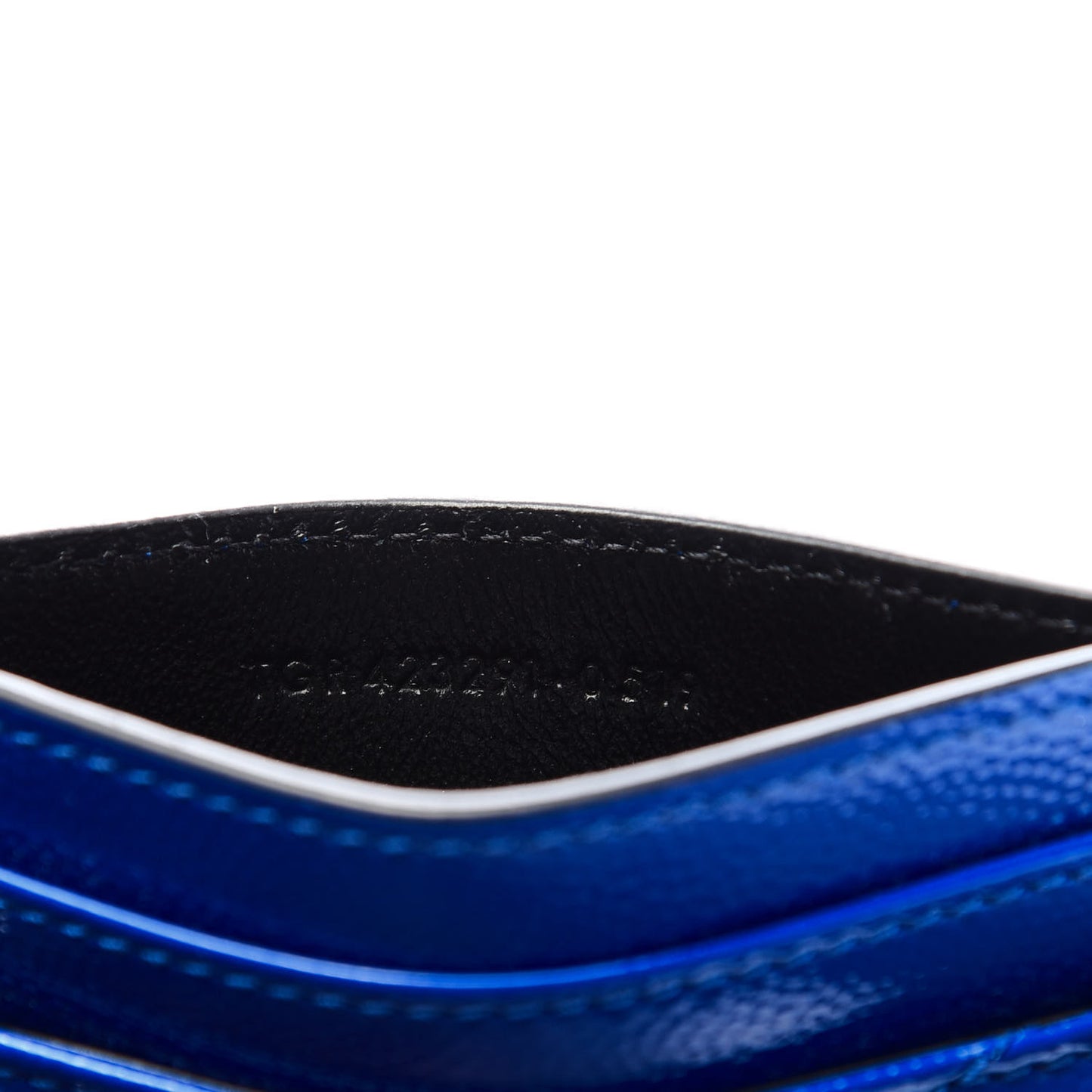 Patent Grain De Poudre Matelasse Monogram Credit Card Case Blue Majorelle