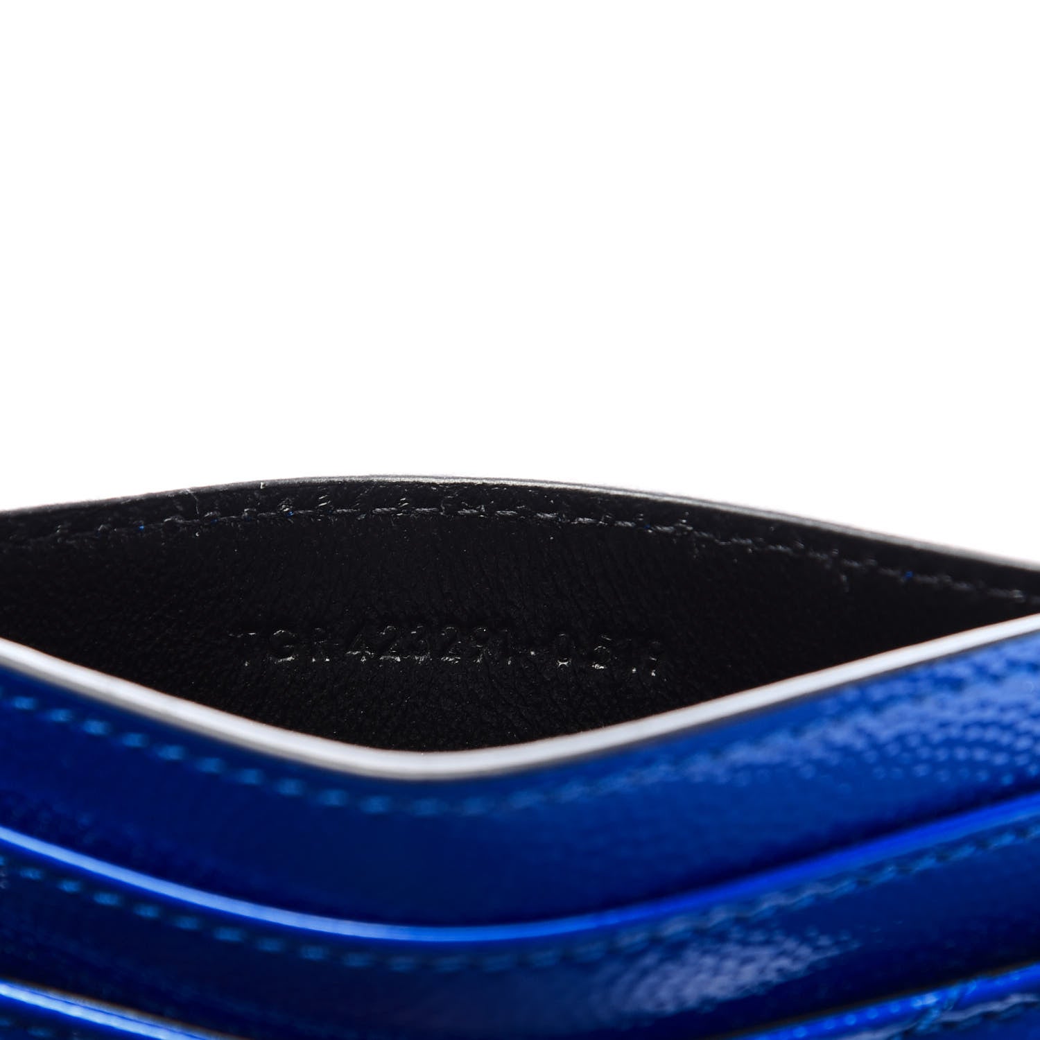 Saint Laurent Patent Grain De Poudre Matelasse Monogram Credit Card Case Blue Majorelle 7 of 8