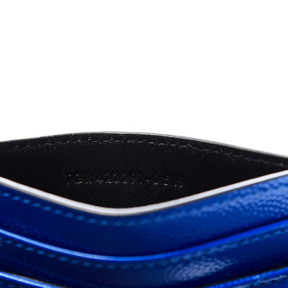 Saint Laurent Patent Grain De Poudre Matelasse Monogram Credit Card Case Blue Majorelle 7 of 8