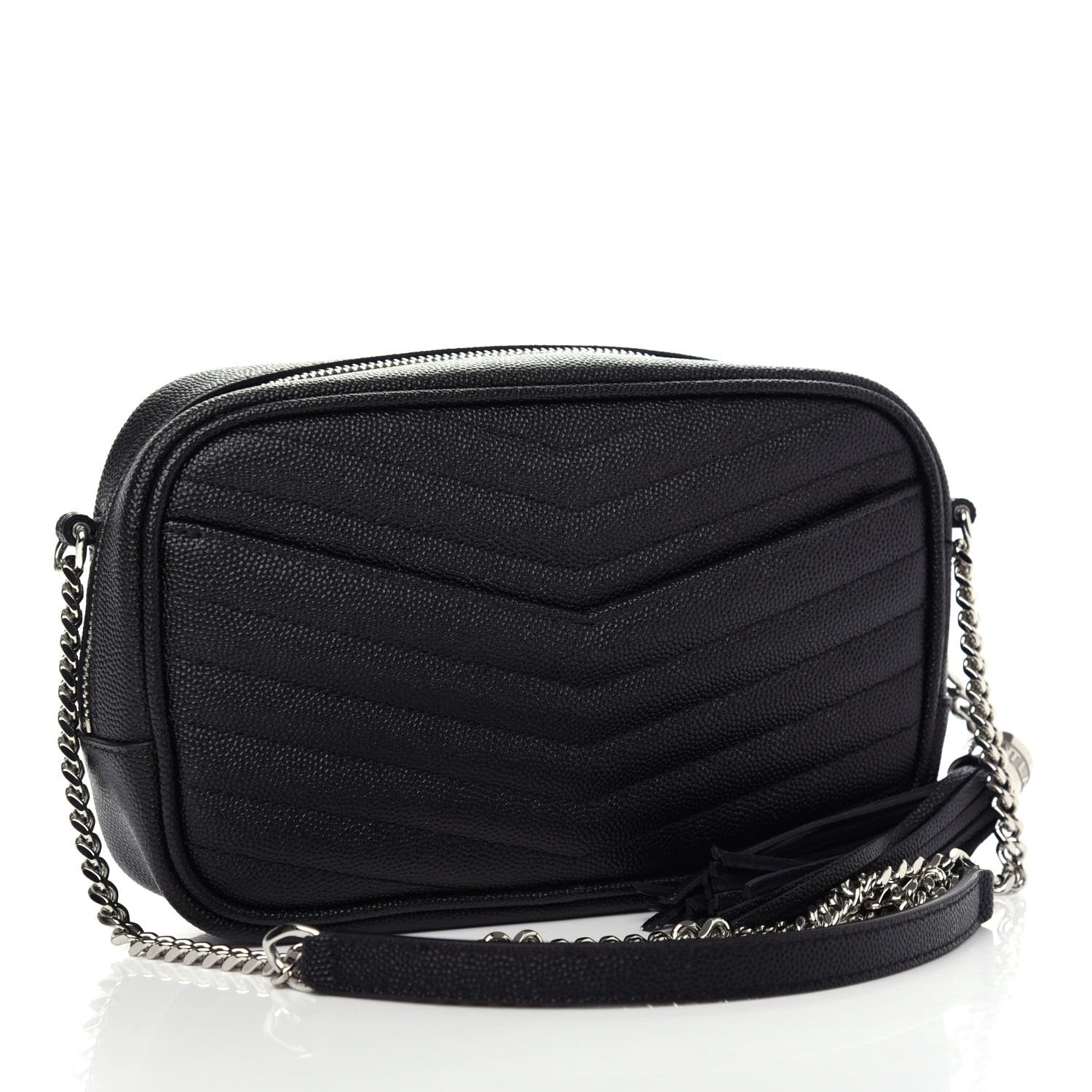 Saint Laurent Grain De Poudre Matelasse Monogram Mini Lou Camera Bag Black 3 of 10