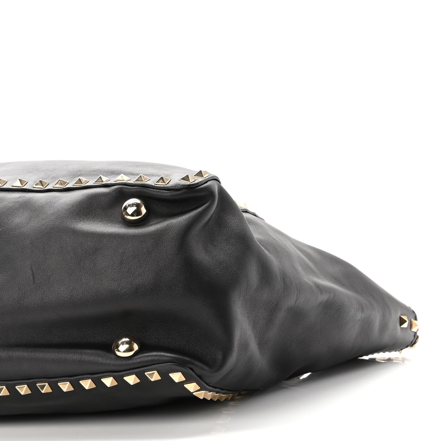 Vitello Medium Rockstud Tote Black