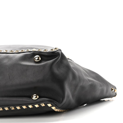 Valentino Garavani Vitello Medium Rockstud Tote Black 9 of 10