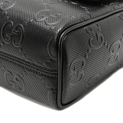 Gucci Calfskin GG Tennis Embossed Shoulder Bag Black 10 of 10