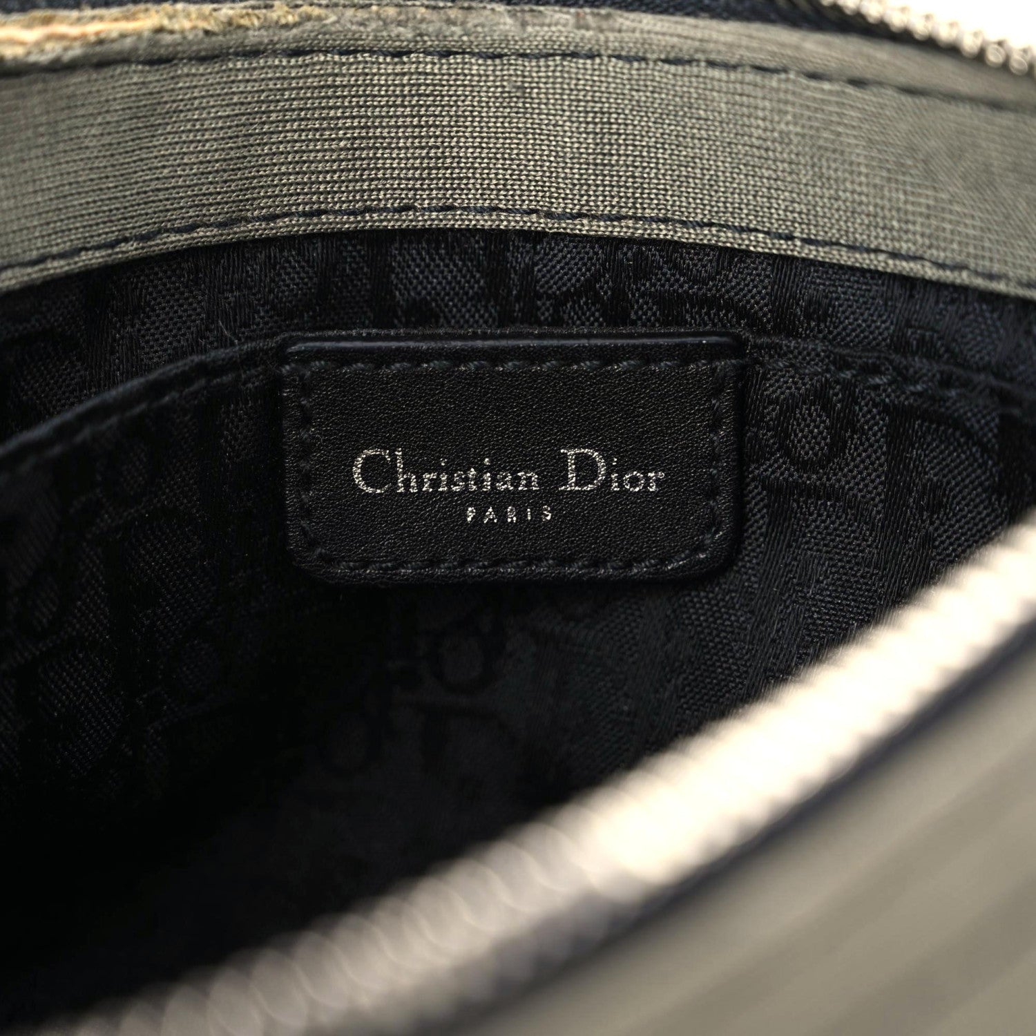Christian Dior Silk Jersey Crystal Hardcore Shoulder Bag Grey Black 14 of 19