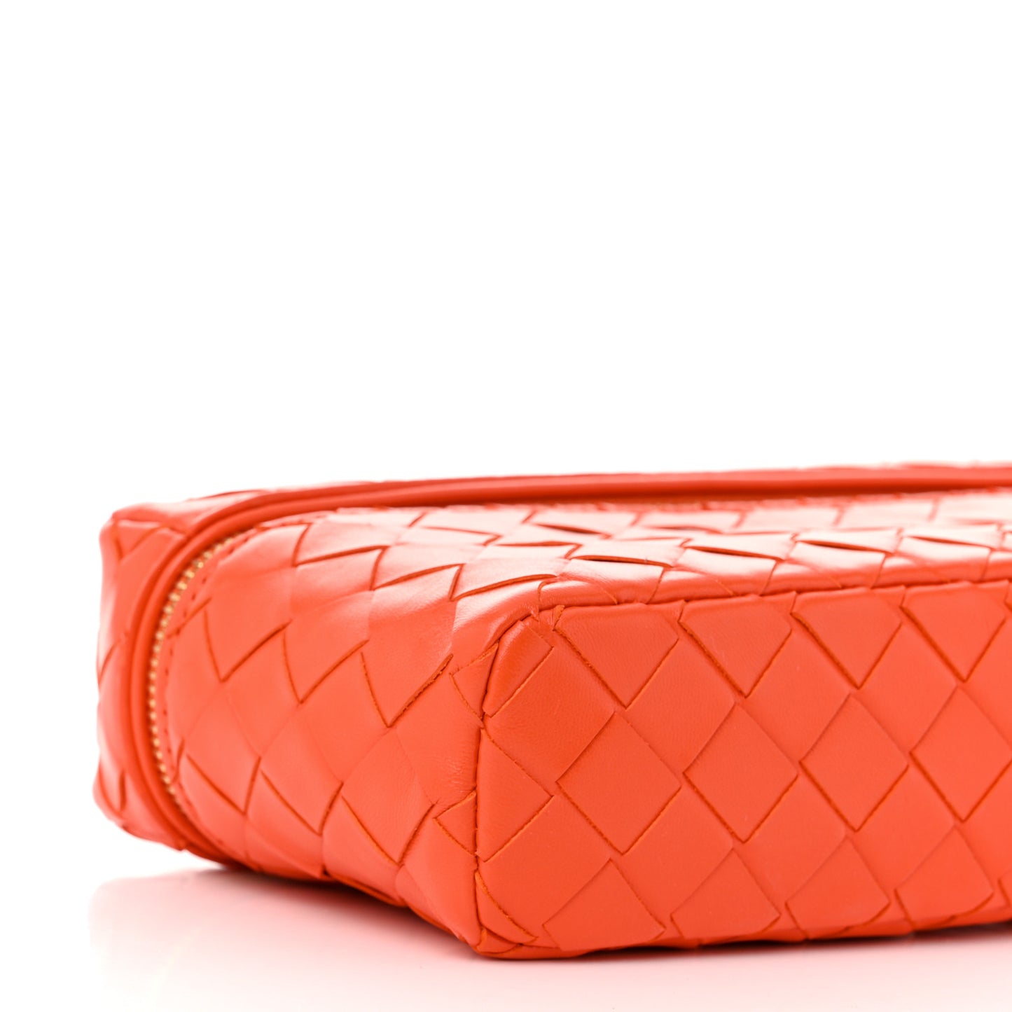 Calfskin Intrecciato Bang Bang Vanity Case Orange