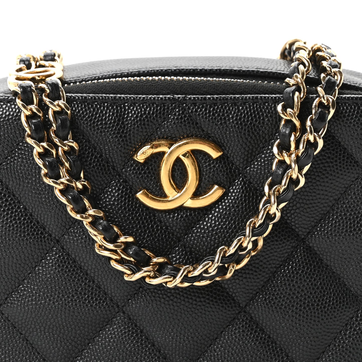 Caviar Quilted Mini CC You Camera Case Black