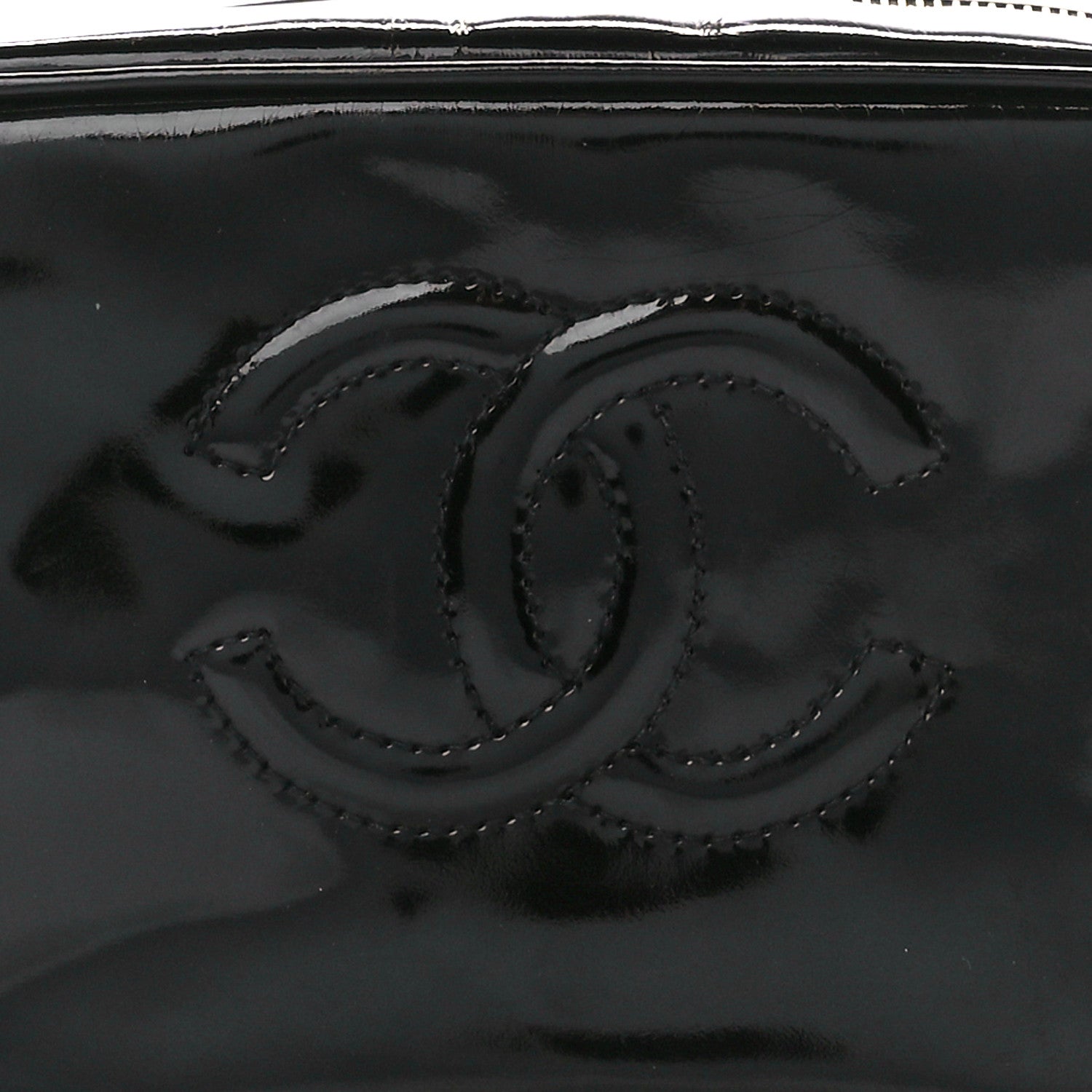 Chanel Patent Timeless CC Cosmetic Pouch Black 9 of 11