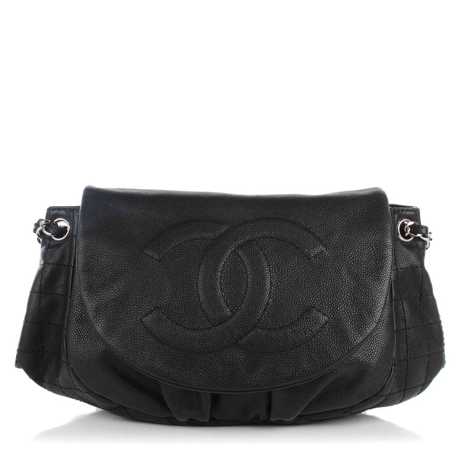 Chanel Caviar Half Moon Wallet On Chain WOC Black 1 of 7