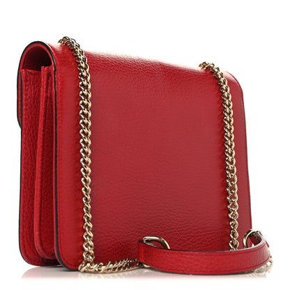 Gucci Dollar Calfskin Small Interlocking G Shoulder Bag Red 3 of 13