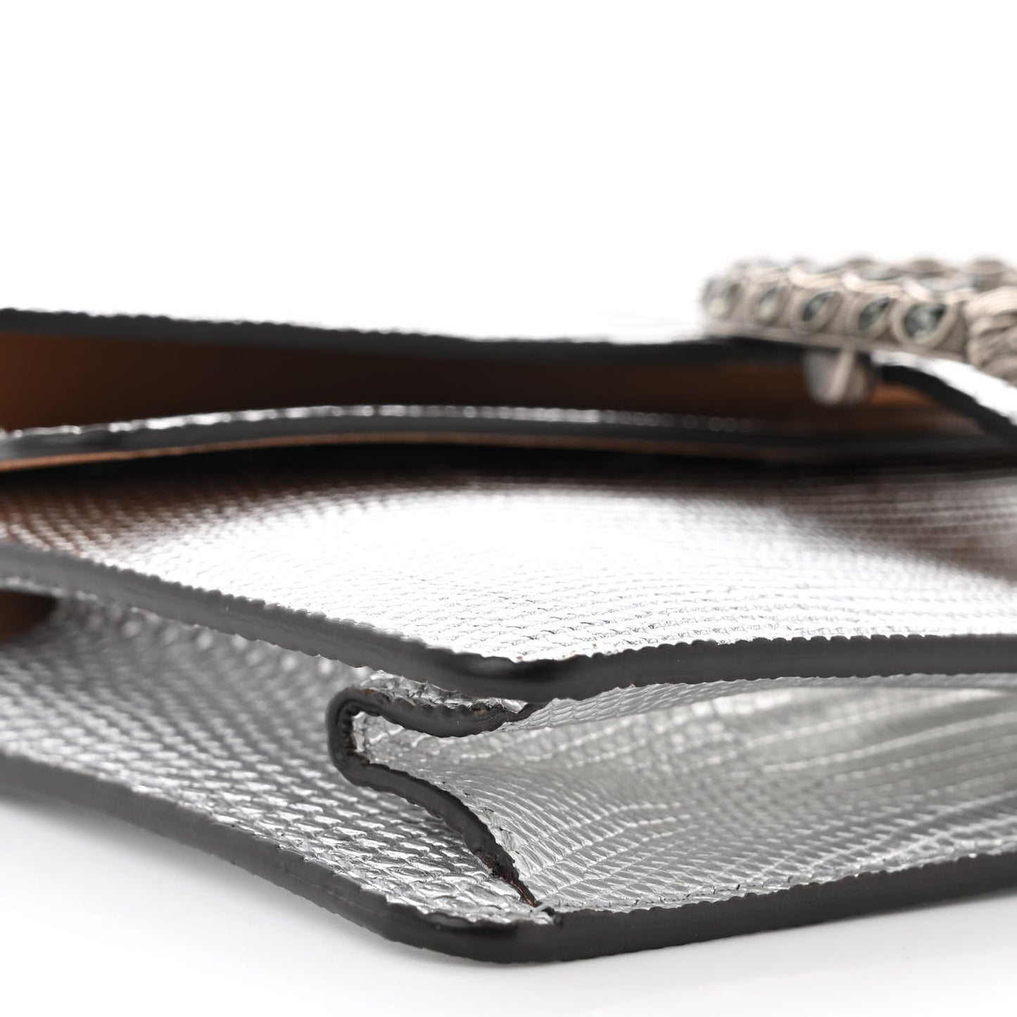 Lizard Crystal Small Dionysus Shoulder Bag Silver