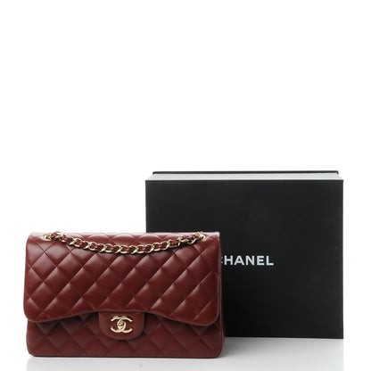 Chanel Lambskin Quilted Jumbo Double Flap Burgundy 9 of 9