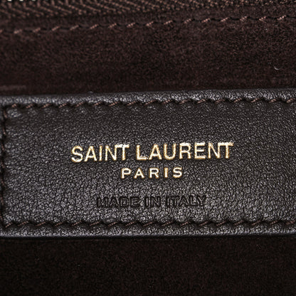 Saint Laurent Calfskin Woven Monogram Medium Niki Chain Satchel Burnt Brown 6 of 10