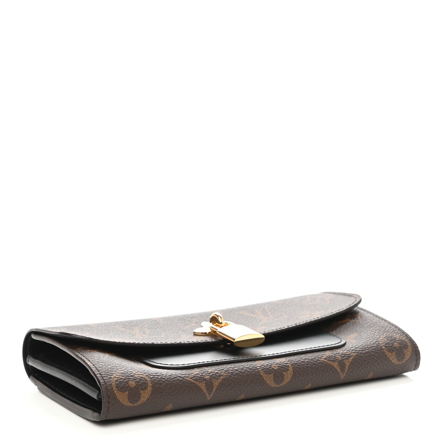 Louis Vuitton Monogram Flower Lock Long Wallet Black 4 of 8