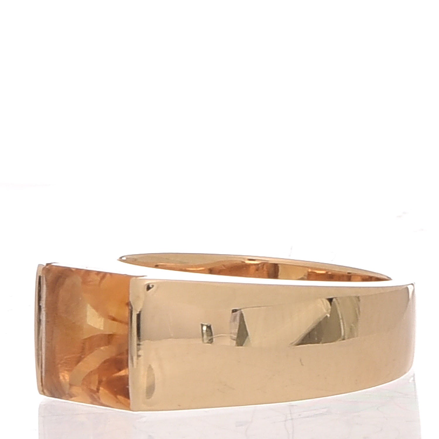 Cartier 18K Yellow Gold Citrine Tank Ring 50 5.25 7 of 7