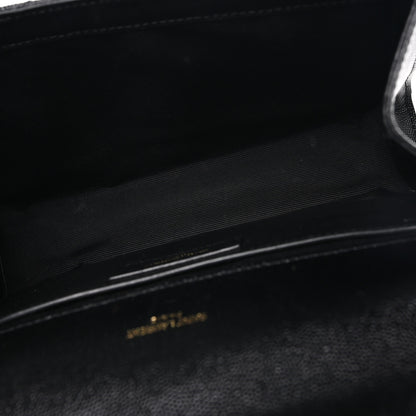 Saint Laurent Grain De Poudre Matelasse Chevron Medium Monogram Satchel Black 5 of 10