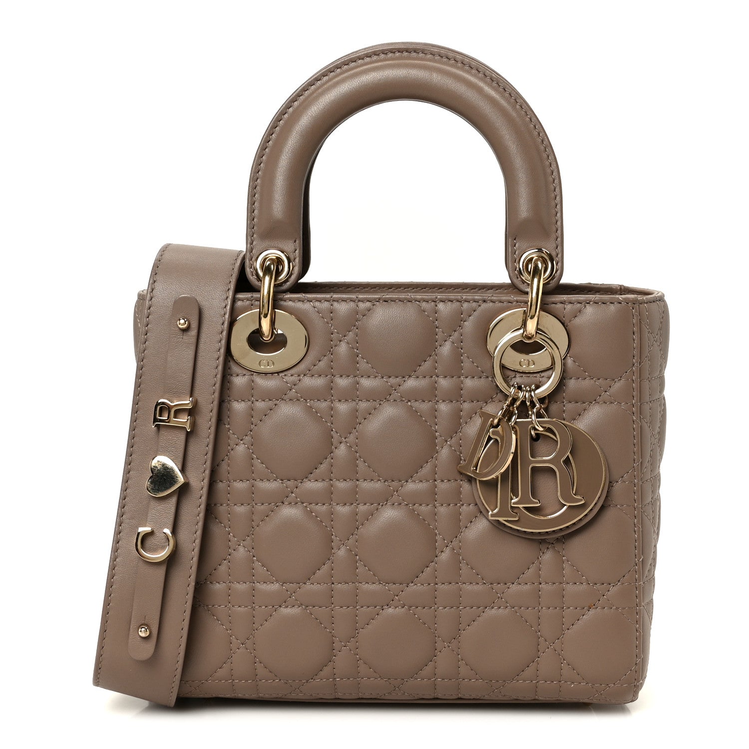 Christian Dior Lambskin Cannage Small My ABCDior Lady Dior Warm Taupe 1 of 11