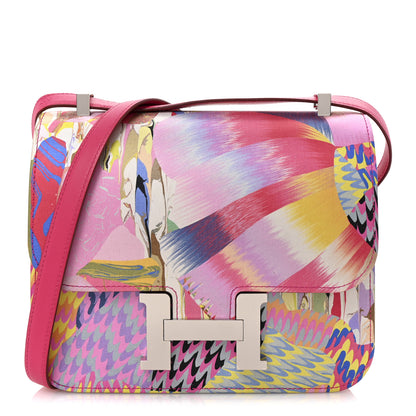 Hermes Swift Silk Marble Printed Constance 24 Rose Azalee Rose Mexico 1 of 14