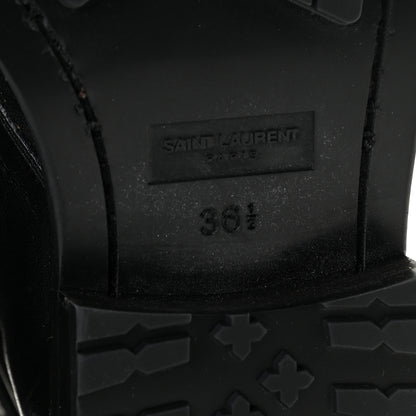 Saint Laurent Kangaroo Calfskin Embossed Army 20 Strap Boots 36.5 Black 9 of 9