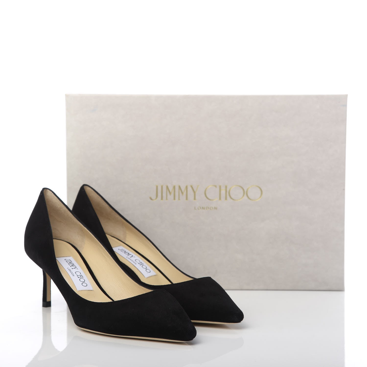 Jimmy Choo Suede Pointy Toe Romy 60 Pumps 36.5 Black 9 of 9