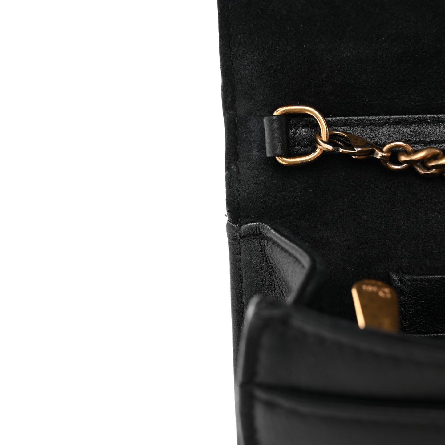 Calfskin Studded Diorama Wallet on Chain Pouch Black