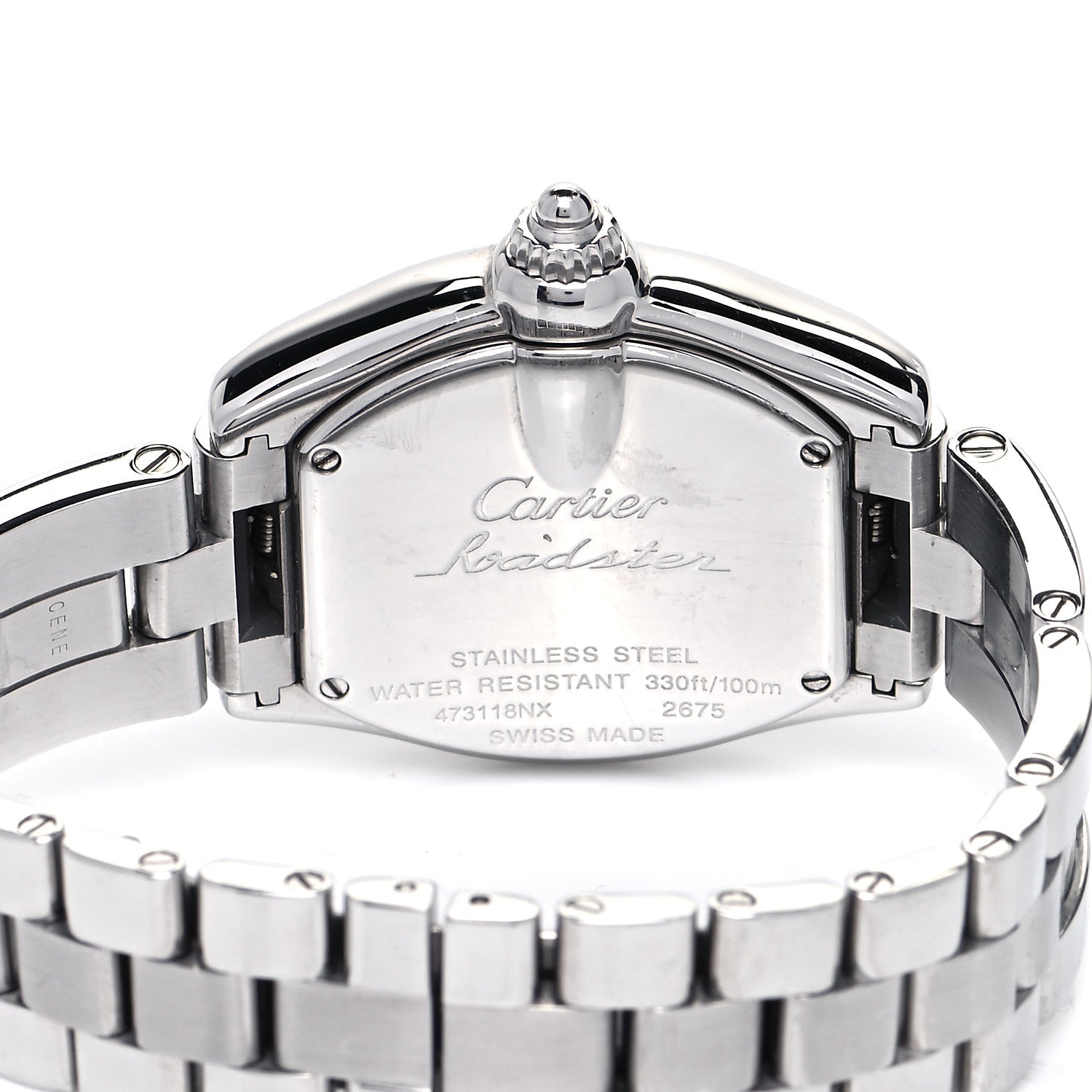 Cartier Stainless Steel Purple Mother of Pearl 31mm Roadster Quartz Watch 4 of 5