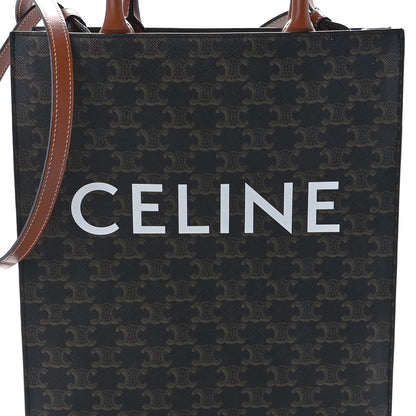 Celine Triomphe Canvas Calfskin Small Vertical Cabas Tan 8 of 11