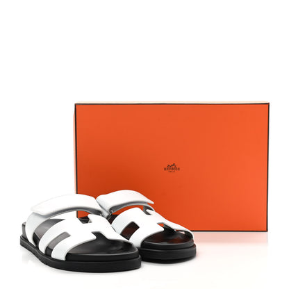 Hermes Calfskin Womens Chypre Sandals 36.5 White 9 of 9