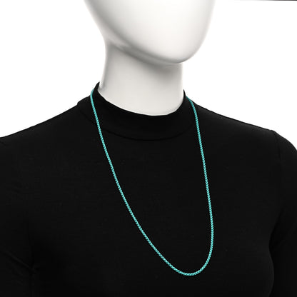 David Yurman Stainless Steel 14K Yellow Gold Acrylic Bel Aire Chain Necklace 27" Turquoise 2 of 4
