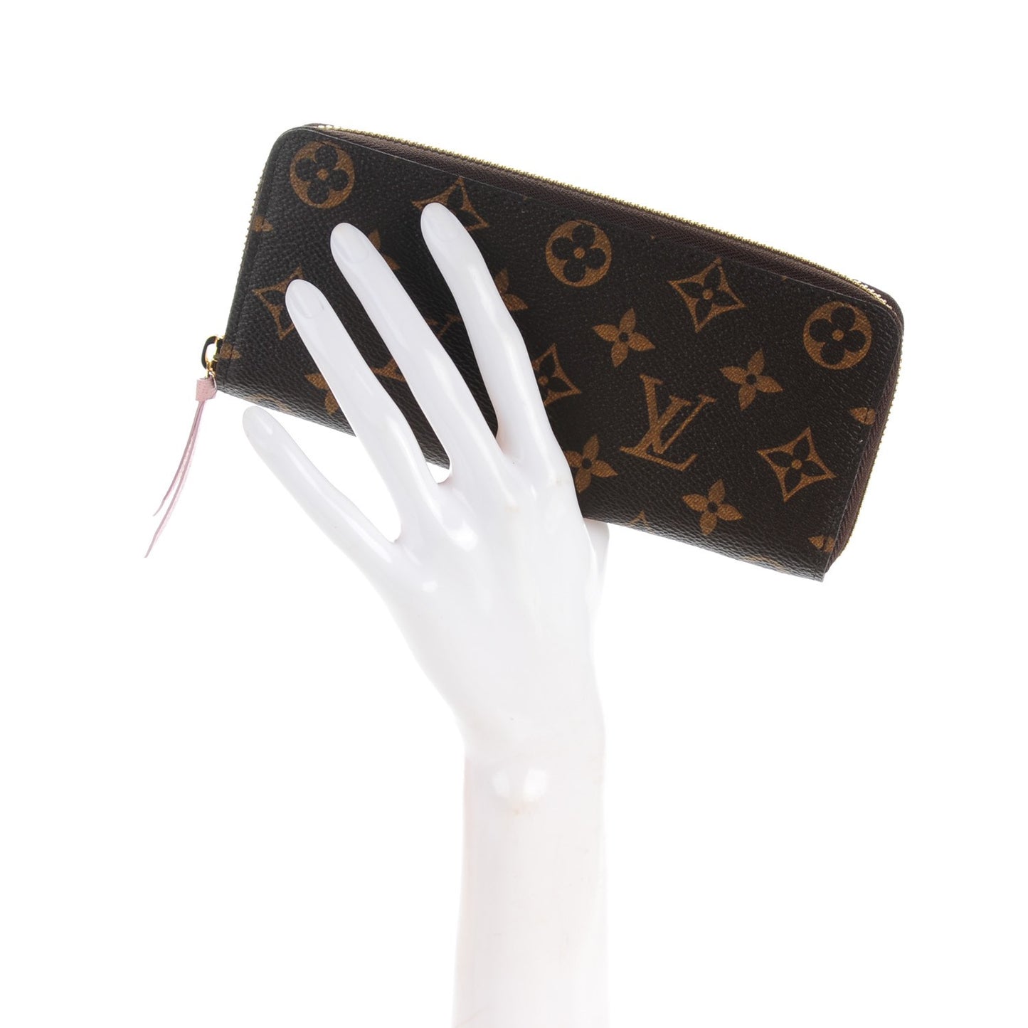 Monogram Clemence Wallet Rose Ballerine