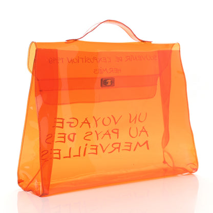 Hermes Vinyl Souvenir De L'Exposition Kelly Orange 3 of 11