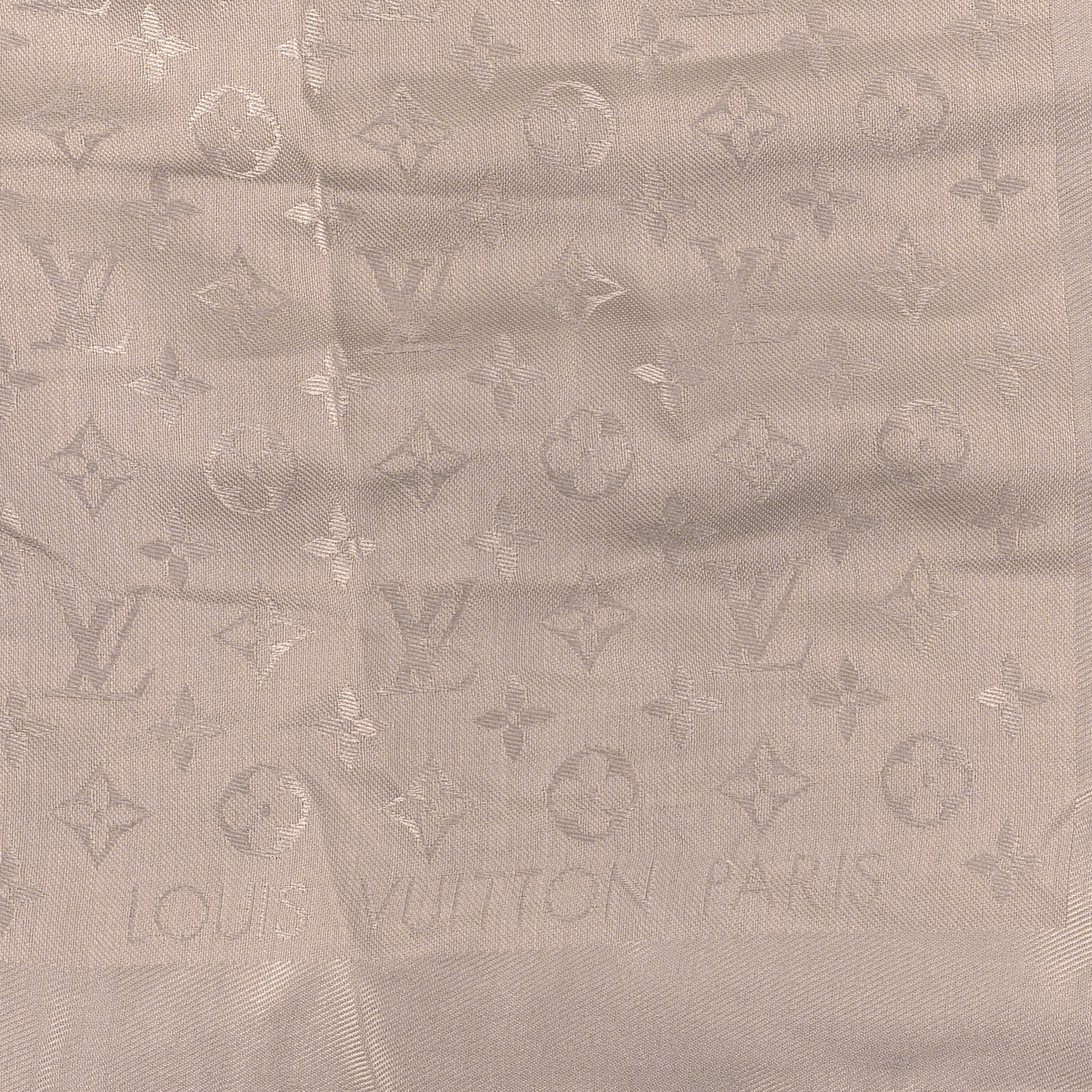 Louis Vuitton Silk Lurex Wool Monogram Shine Shawl Greige 2 of 4