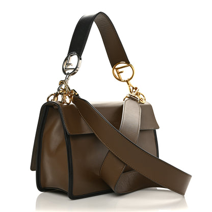 Fendi Vitello Century F is Fendi Bi-Color FF 1974 Embossed Kan I Shoulder Bag Maya Black 3 of 12
